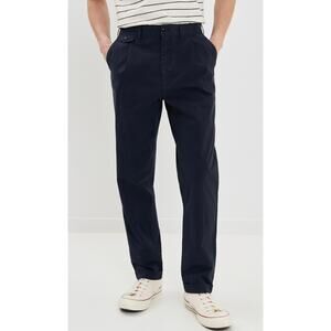 NWT Alex Mill Standard Pleated Chino Pants Navy Blue Size 36 Classic Tapered Fit